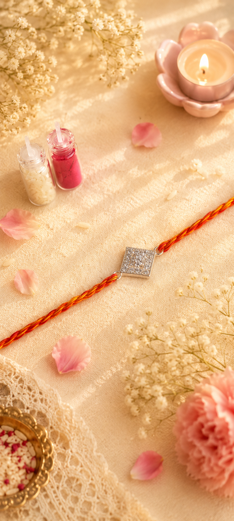 Eternz Certified Jewellery - SILVER STELLA 925 Sterling Silver Rajwadi Rakhi