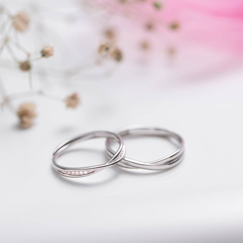 Infinity With You 925 Sterling Silver Couple Ring (Adjustable) : RNG-40013-CMB