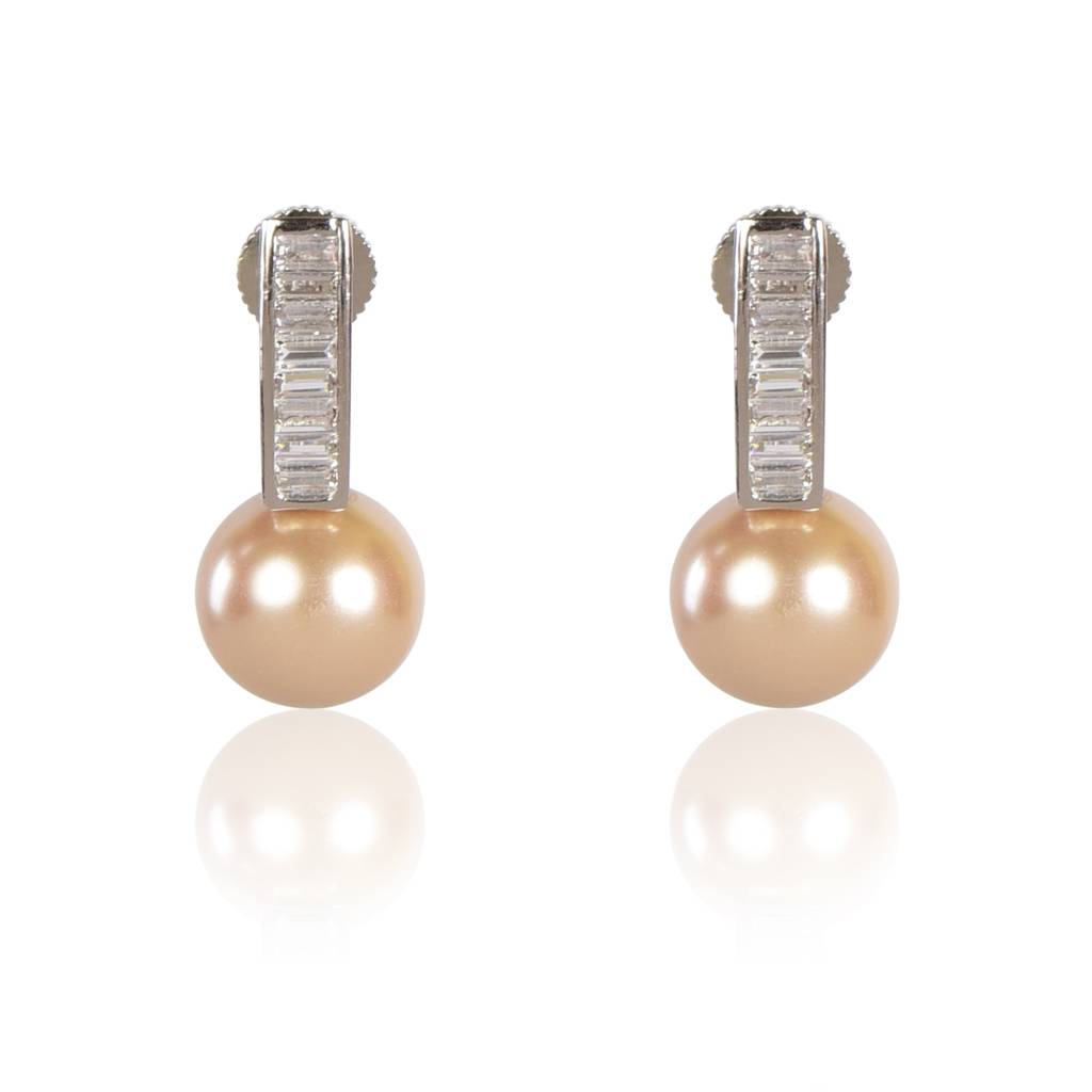 Evergreen Champagne Pearl Stud Earrings : IE1022B