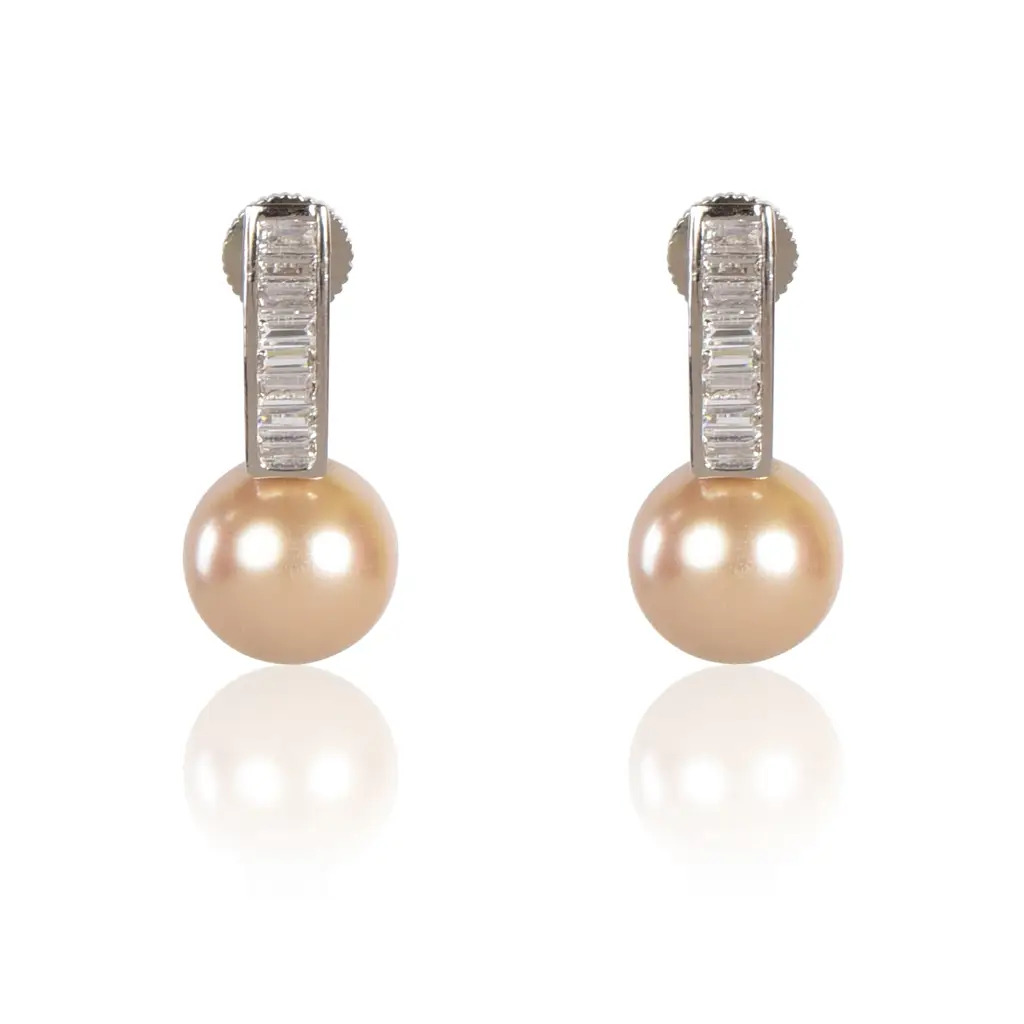 Evergreen Champagne Pearl Stud Earrings : IE1022B