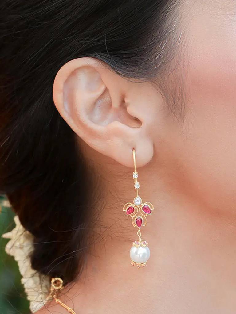 Sitayan Silver Pearl Earrings : U080SG008E1204