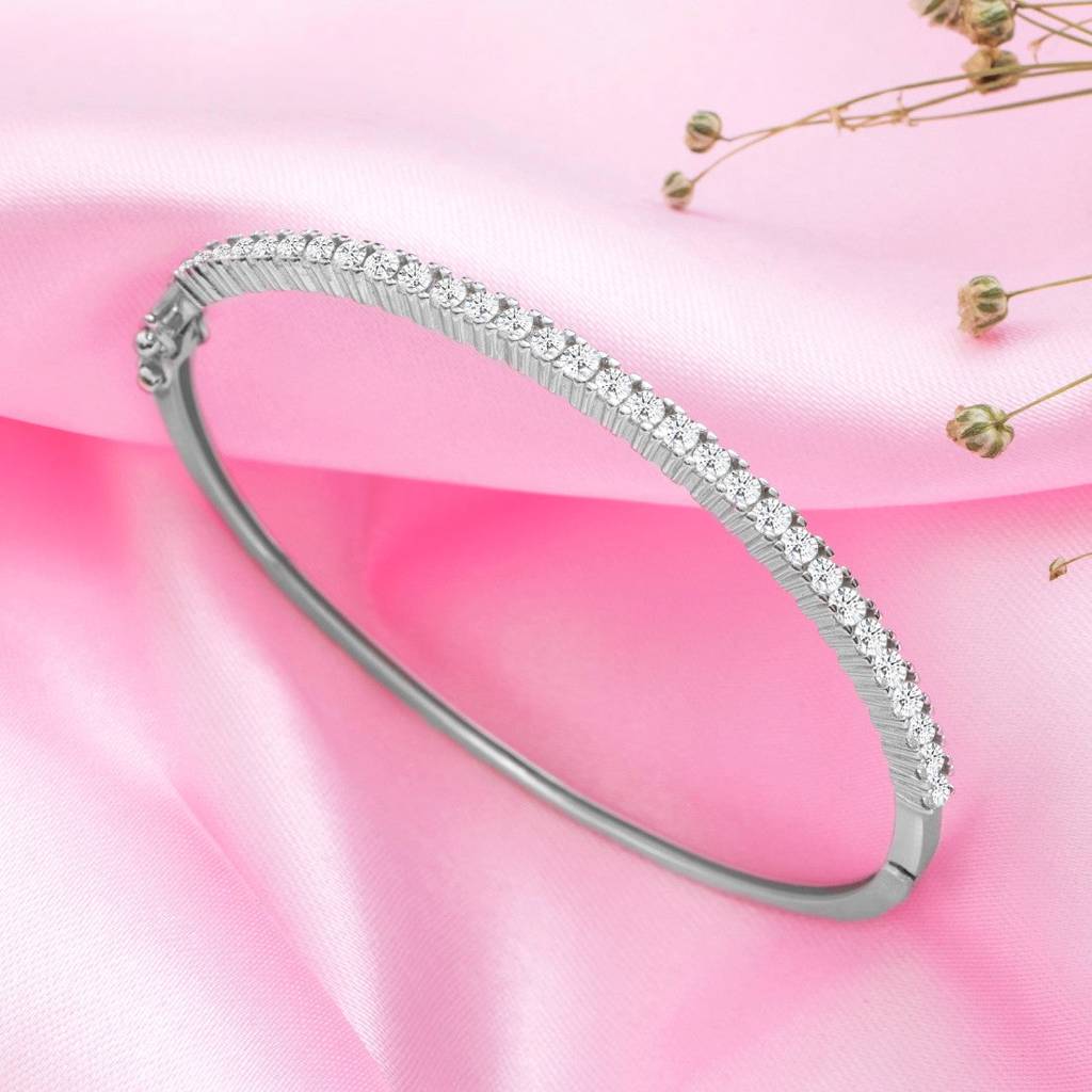 Square Solitaire Cz 925 Sterling Silver Bracelet : BR-80140