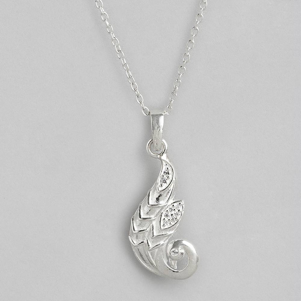 Silver Peacock Necklace : Z125SG002N016