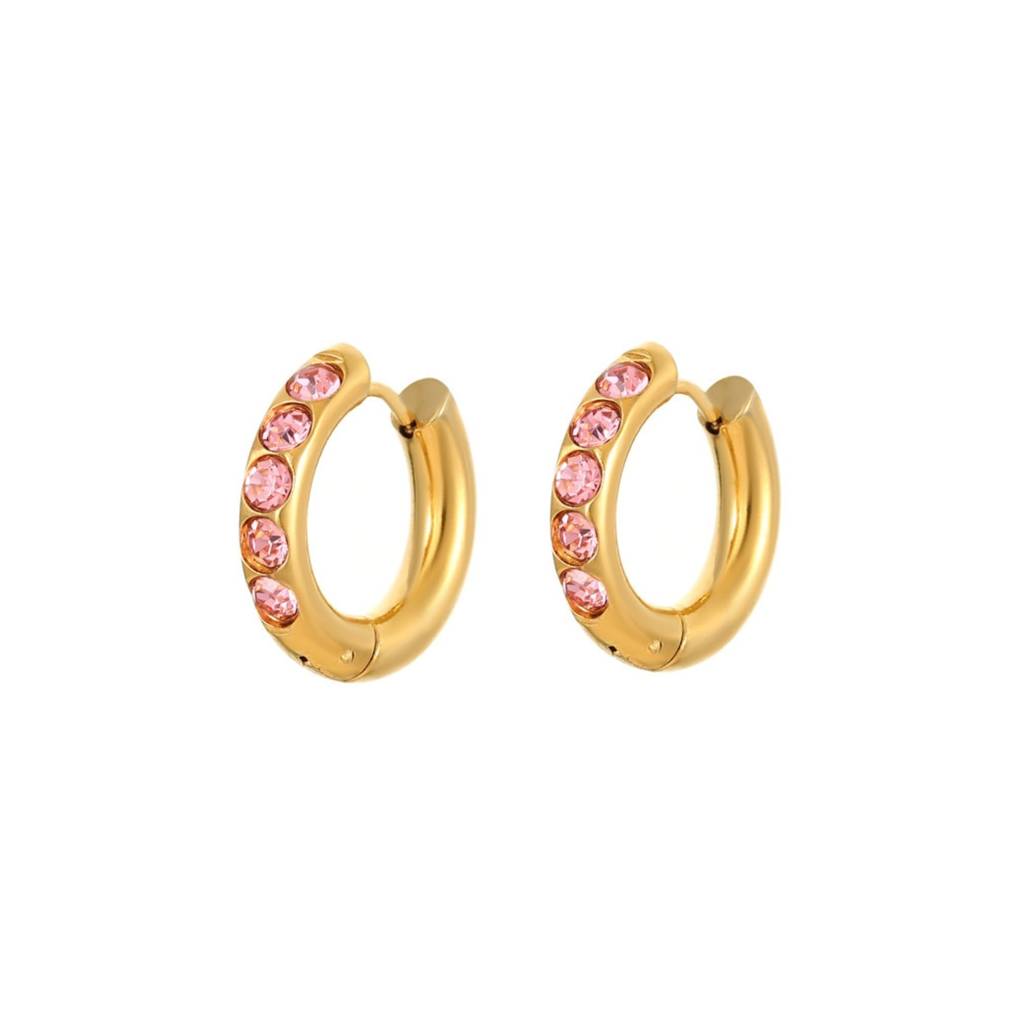 Pink Diamond Hoop Earring : ER_SS_PinkBali