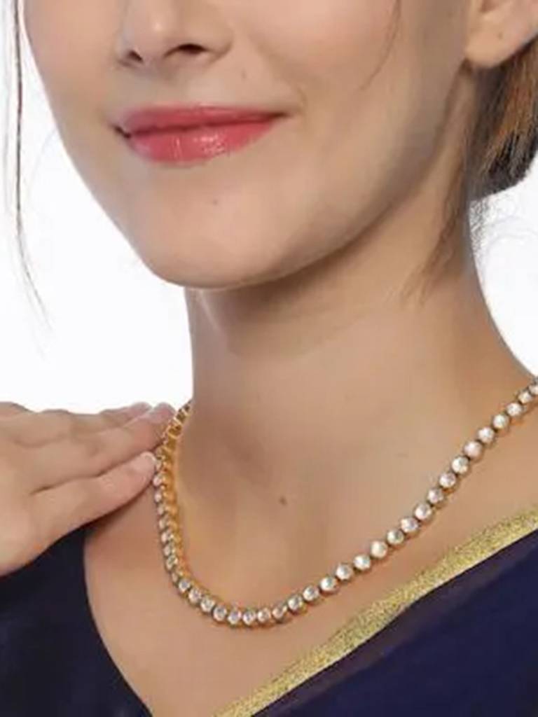 Elegant Single Strand Jadau Necklace : U100SG025N0127