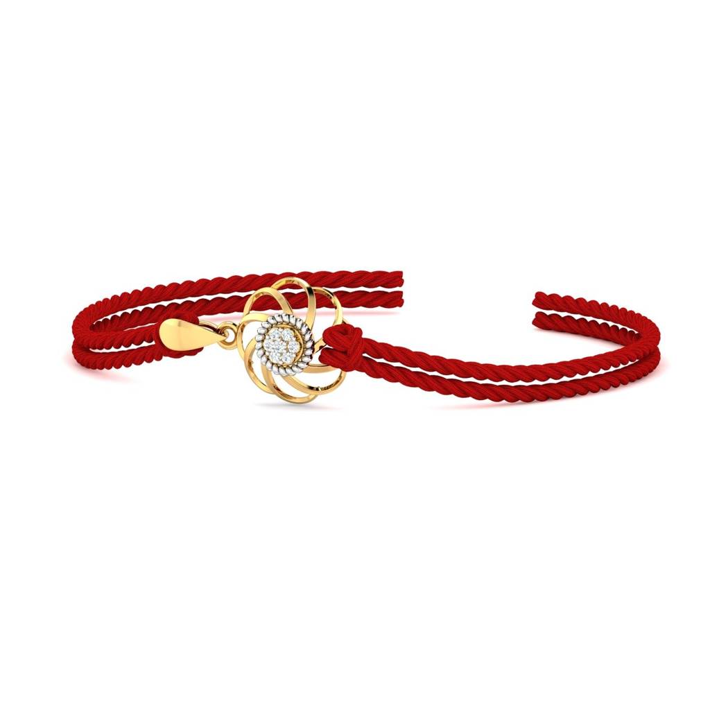Eternz Certified Jewellery - KuberBox 9K Yellow Gold Suchit Diamond Rakhi Cum Pendant (One Size)