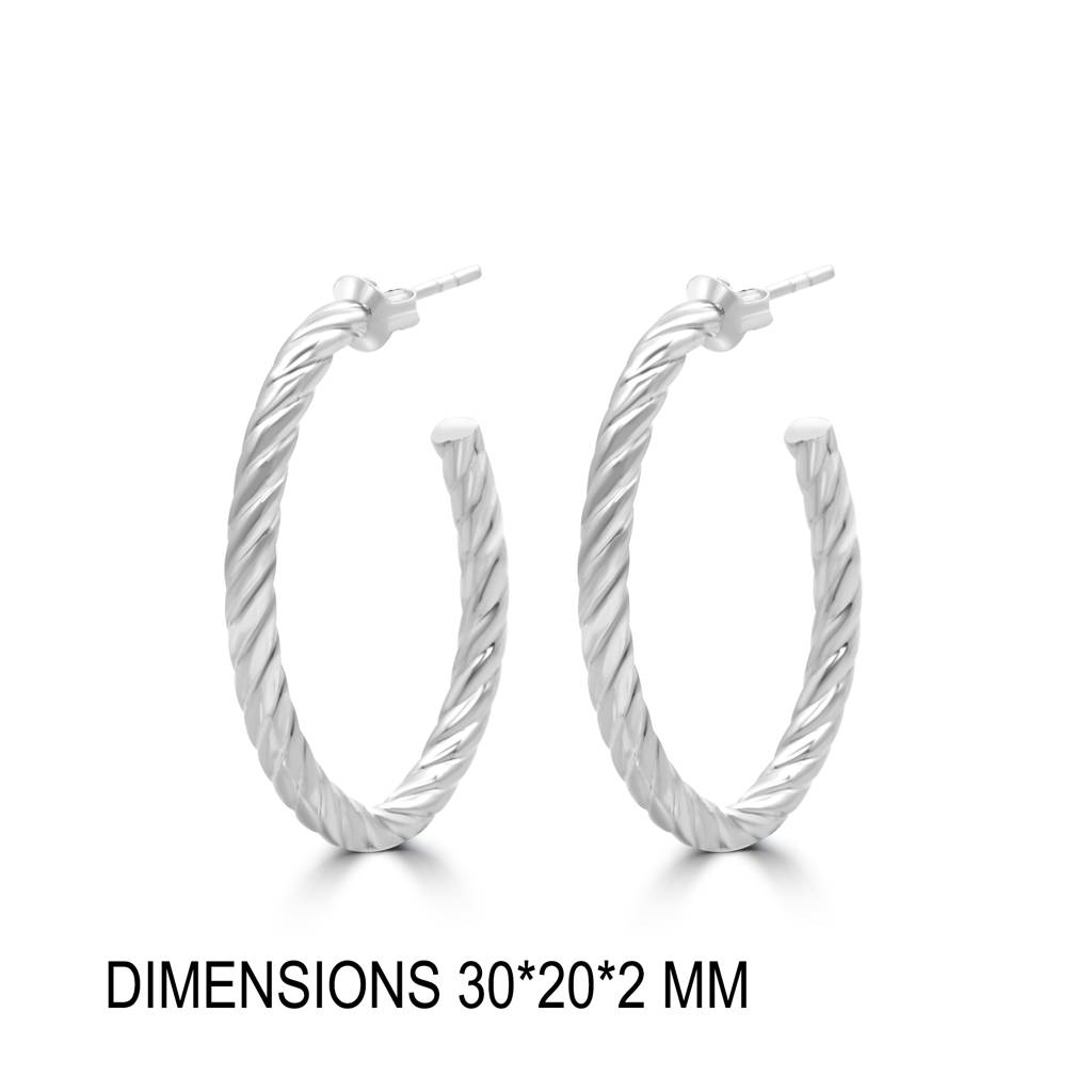 Elegant And Timeless Sterling Silver Hoop Earrings For Effortless Everyday Glamour : TWP1247