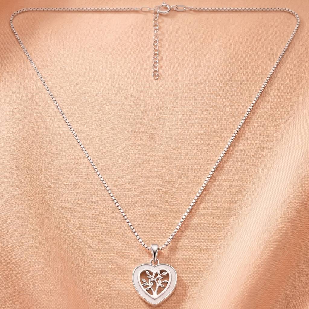 925 Pure Silver Eternal Heart Tree Chain Pendent : CP1151