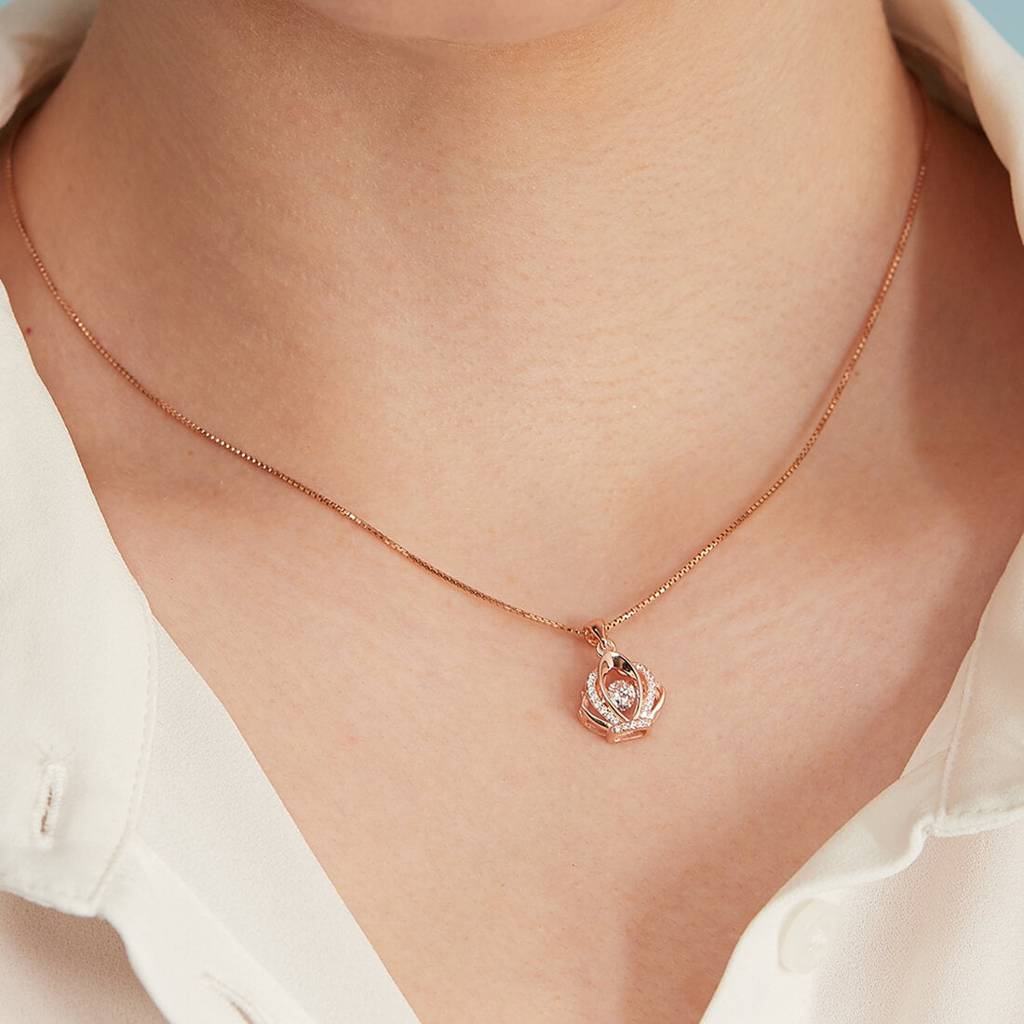 My Crown Rose Gold 925 Silver Necklace Chain : PEN-30010-C