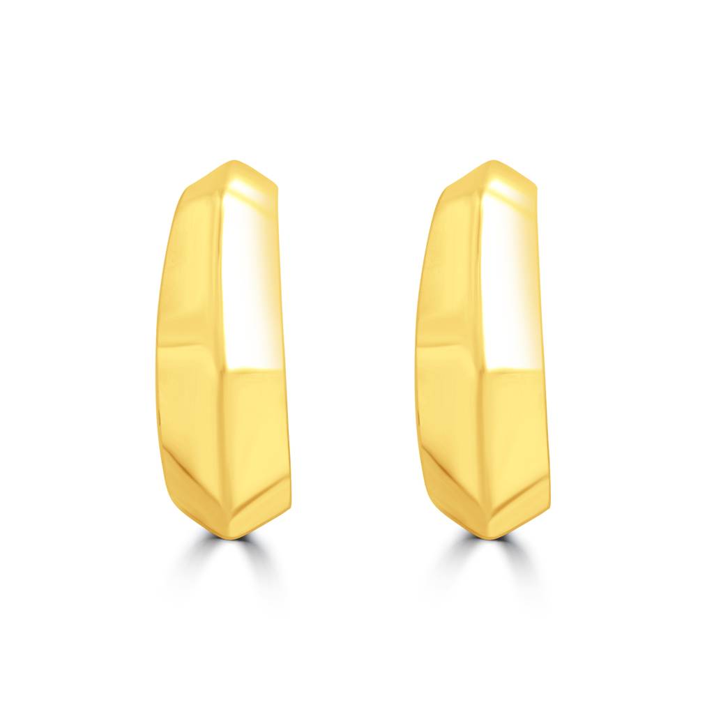 925 Pure Silver Gold Plated Hoop Chunky Earrings | Round Bold Hoops : TWP1218