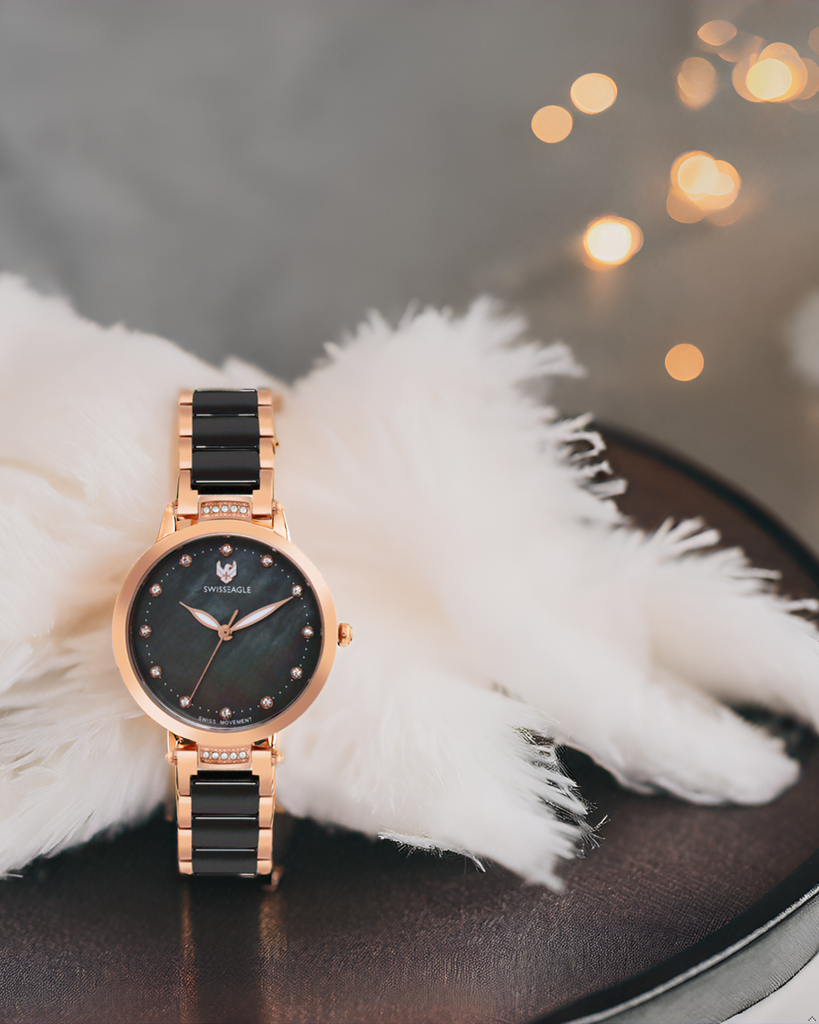 Swiss Eagle Premium Women Swiss-Made Quartz Movement - 3 Hand Mechanism Wrist Watch -Se-9177 : SE-9177-11A
