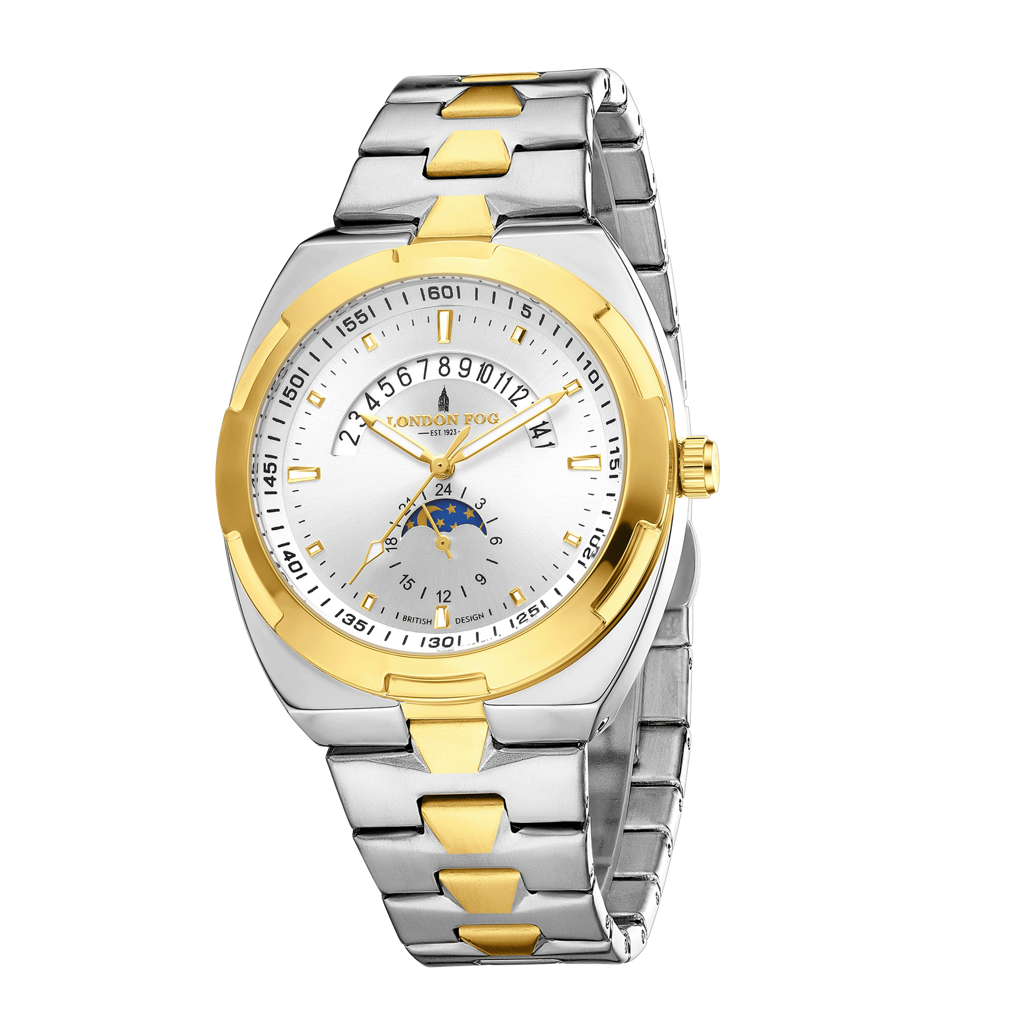 Camden Collection Analog Quartz Watch For Men With Round Dial, Retrograde Date Display, 24-Hour Day-Night Indica : LFM10021-44