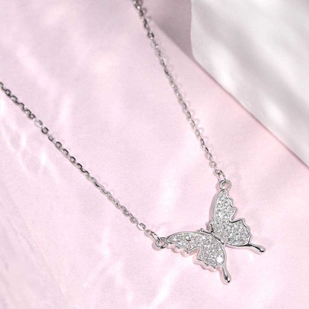 Butterfly Cz 925 Sterling Silver Necklace : NL-30103