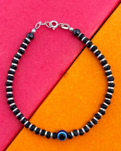 925 Pure Silver Nazariya Bracelet | Silver Evil Eye Nazariya Bracelet For Girls : BR1052