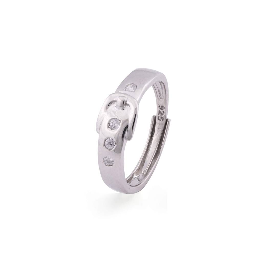 Silver Belt Style Promise Men'S Ring : ZLCPLR-1015-MW