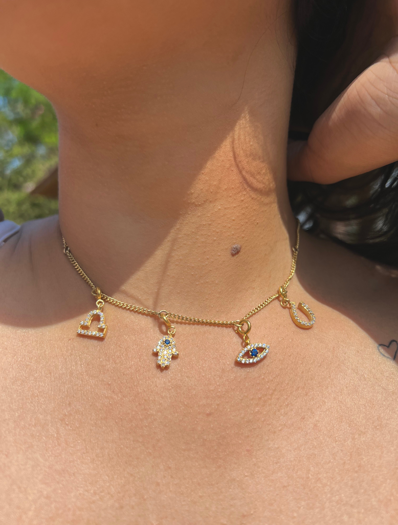 Lucky Girl Gold Charm Necklace