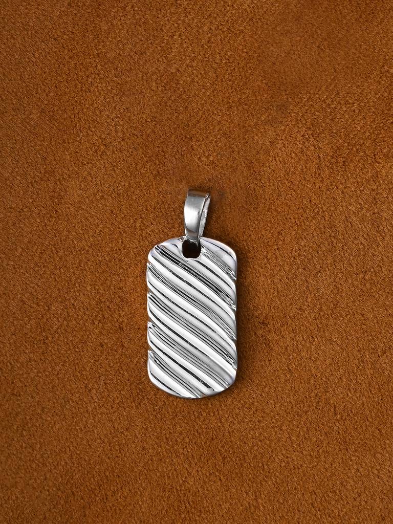 925 Silver Platinum Plated Wave Men Pendant Without Chain Gift For Men & Boys : CSMNP6_NOCHAIN