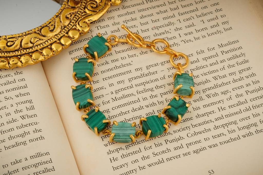 Natural Uncut Malachite Bracelet : NAGB15