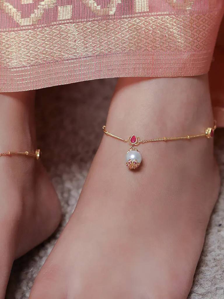 Silver 92.5 Sitayan Anklets : U080SG09LB0759