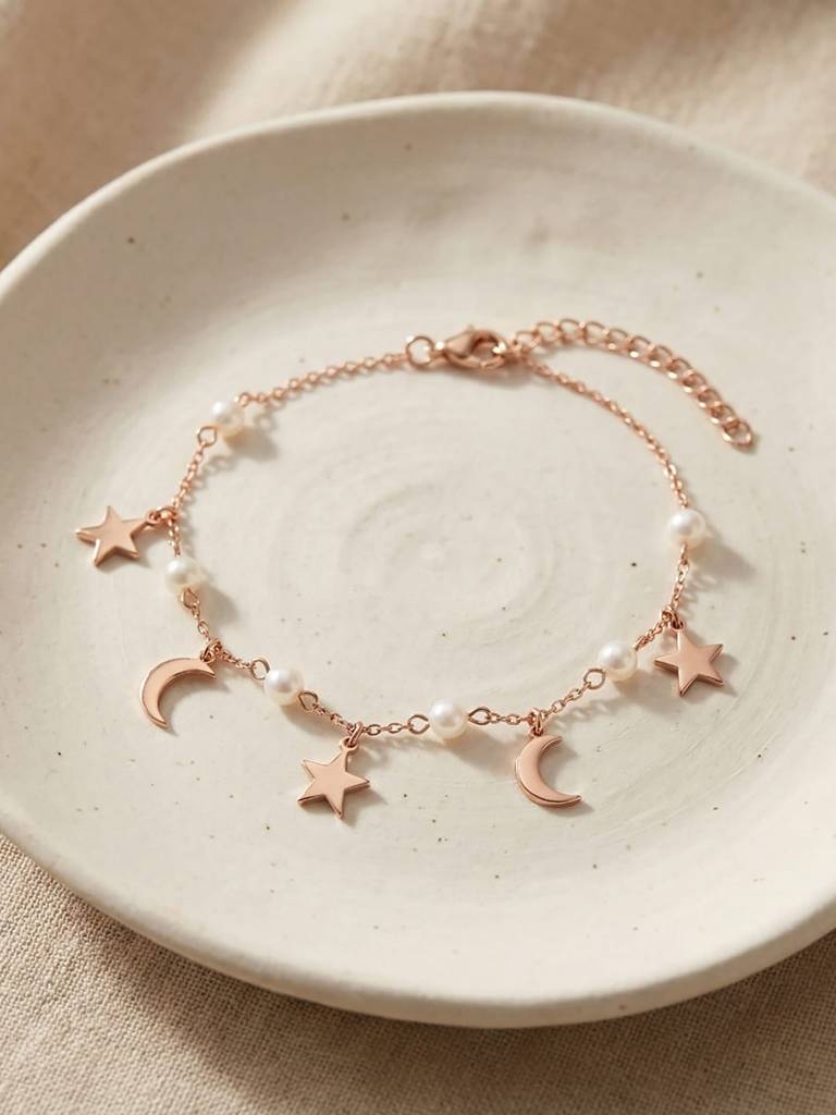 Star Moon Pearl Bracelet : ICLB3337