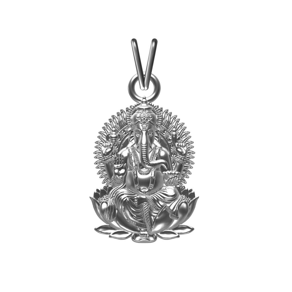 Silver Lord Ganesha Ganpati Pendant : ZLGDP-1043