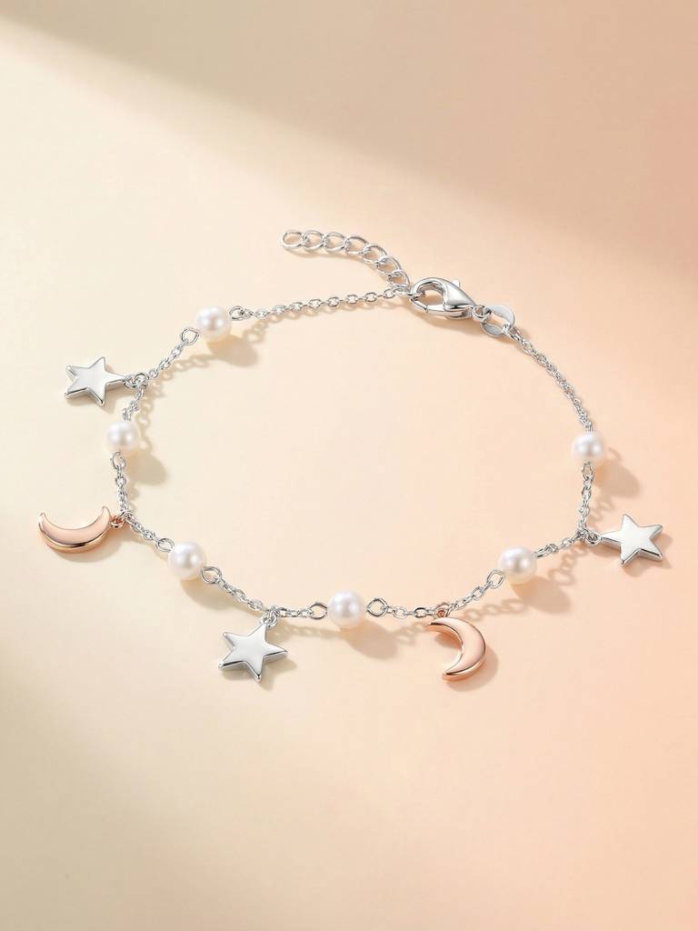 Star Moon Pearl Bracelet : ICLB3362