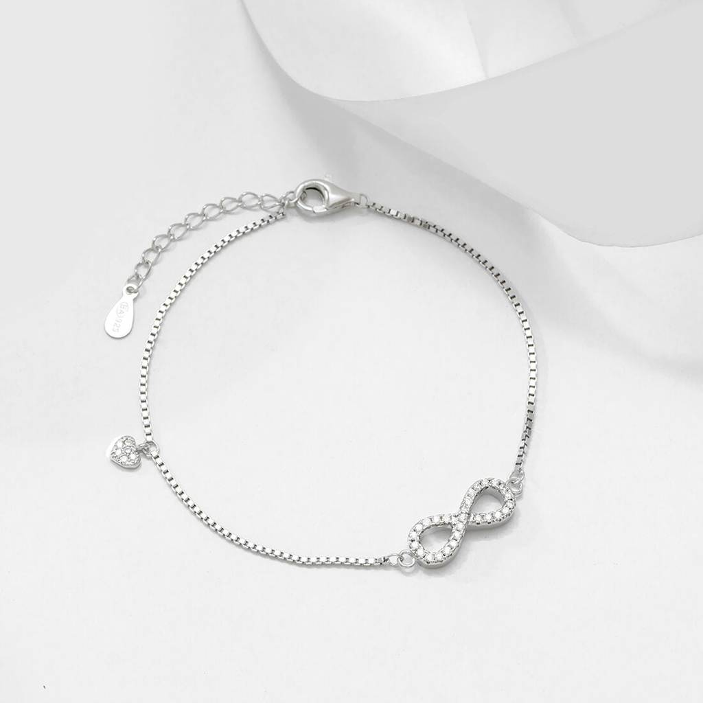 Silver Minimal Infinity 925 Silver Bracelet : BR-80073