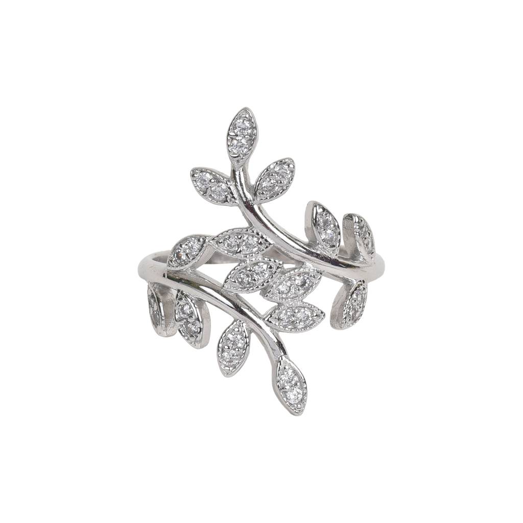 92.5 Sterling Silver Flower Ring : SR013-7