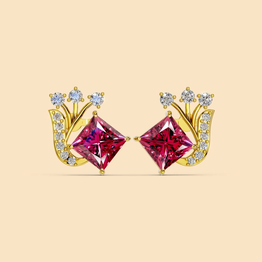Gold Vermeil Crimson Earrings | Pure Silver With The Thickest Gold Layer : TSER-CRI-22K-70062