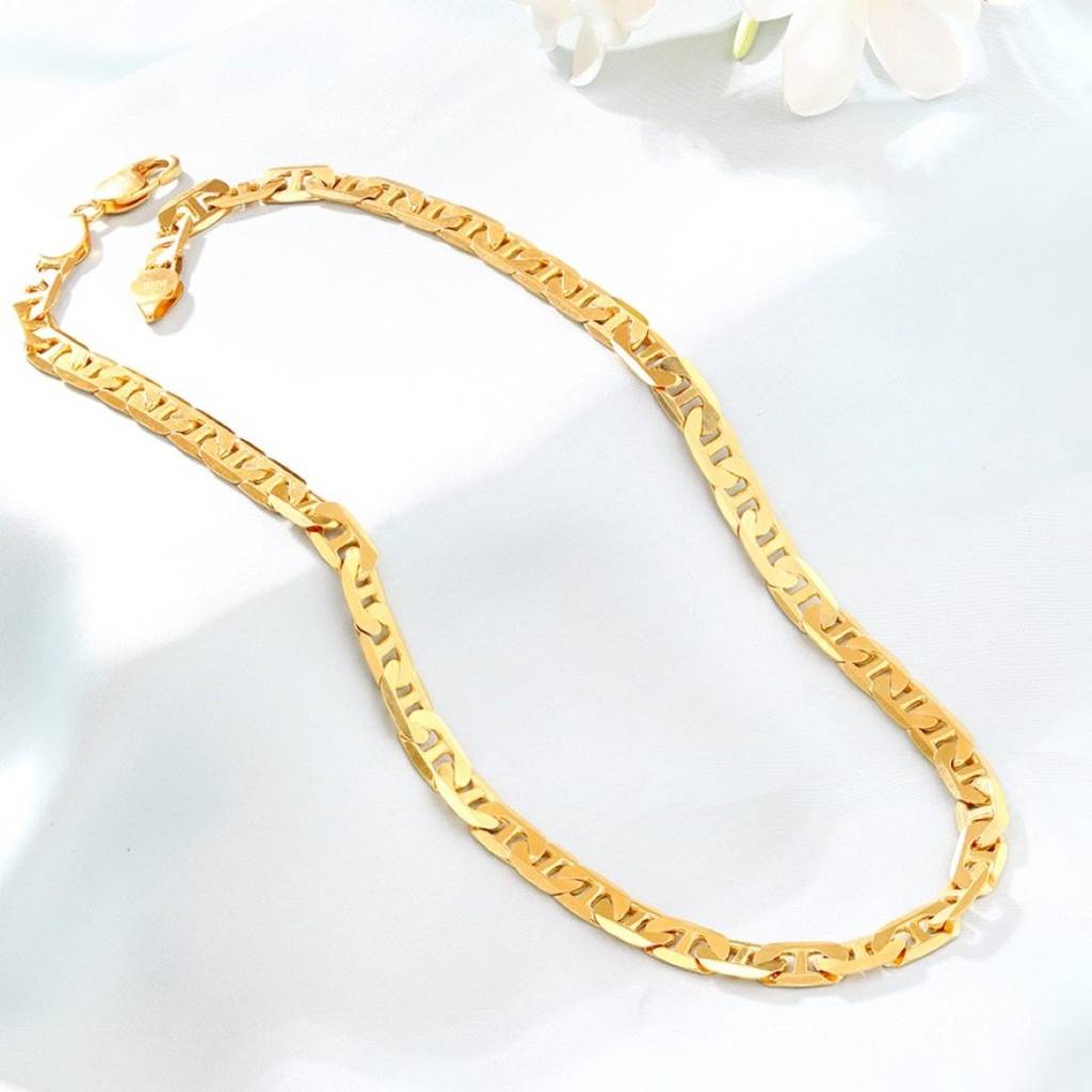Refined 925 Sterling Silver Men'S Linked Gold Plated Chain : CH-10065-G-20-INCH