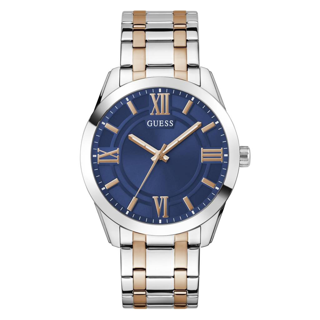 Guess Round 44Mm Blue Dial Analog Men Watch - Gw0893G2 : GW0893G2