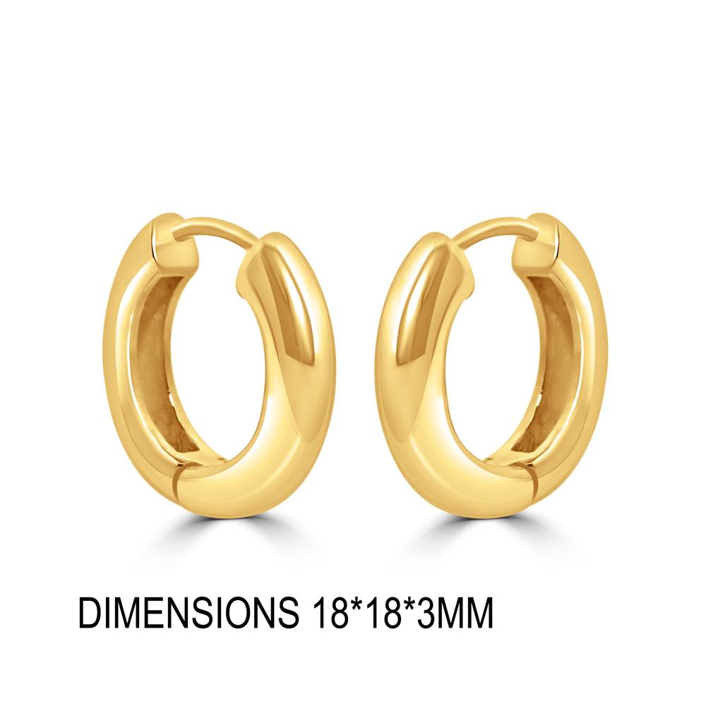 925 Sterling Silver Gold Plated Bold Hoops Earrings For Women : TWP1226