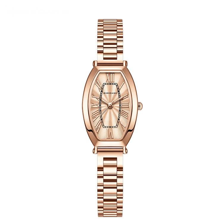 Giordano Silver Oval Shape Dial Watch For Women – Elegant Roman Numerals, Stainless Steel Strap, Sleek Analog De : GZ-60100-44