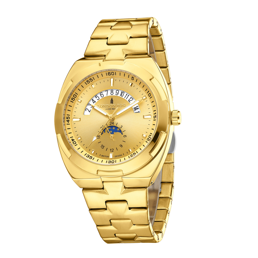 Camden Collection Analog Quartz Watch For Men With Round Dial, Retrograde Date Display, 24-Hour Day-Night Indica : LFM10021-55