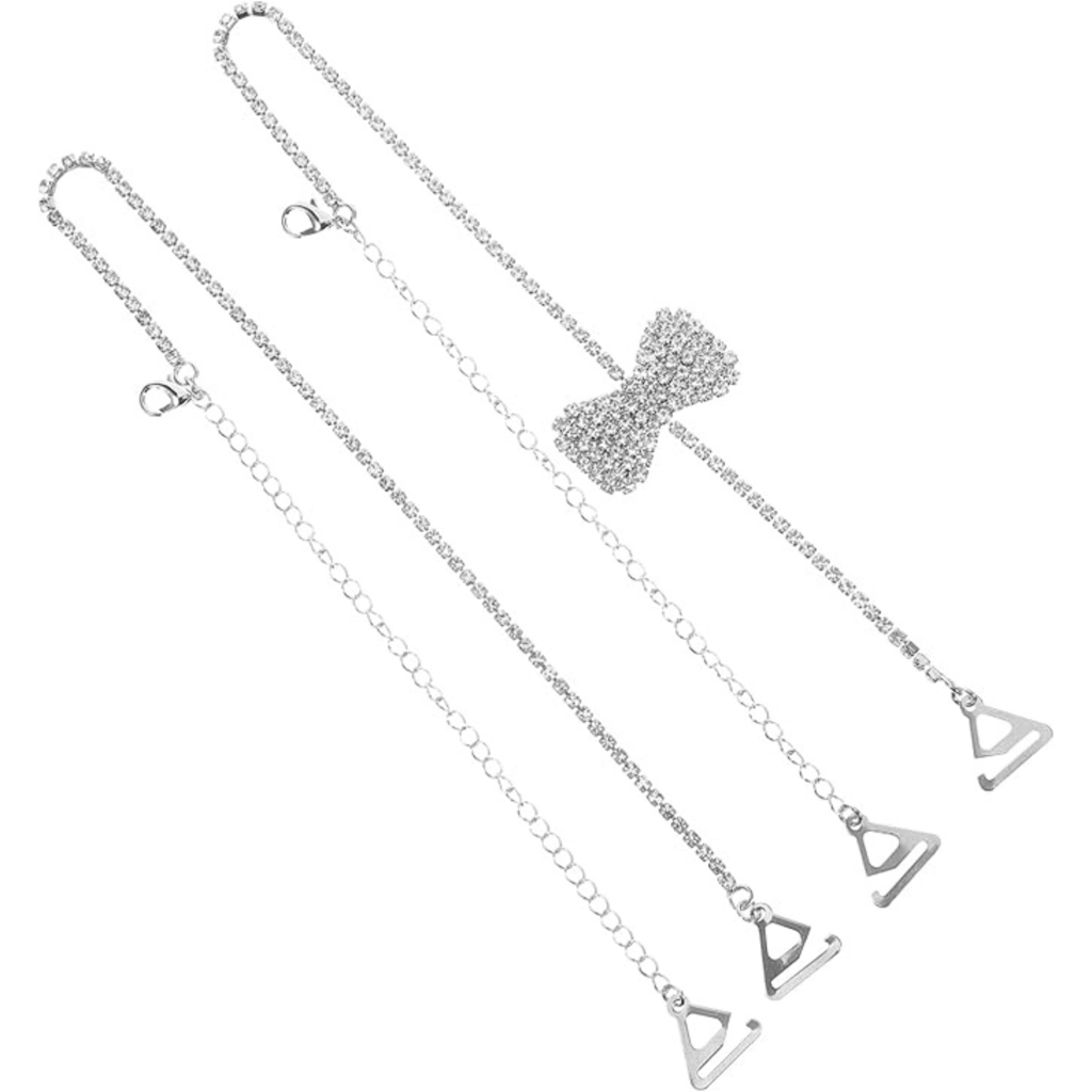 Women'S Rhinestone Bra Straps, Decorative Crystal Bow Replacement Straps, Adjustable Detachable Fancy Shoulder S : M4SK-DW-STP