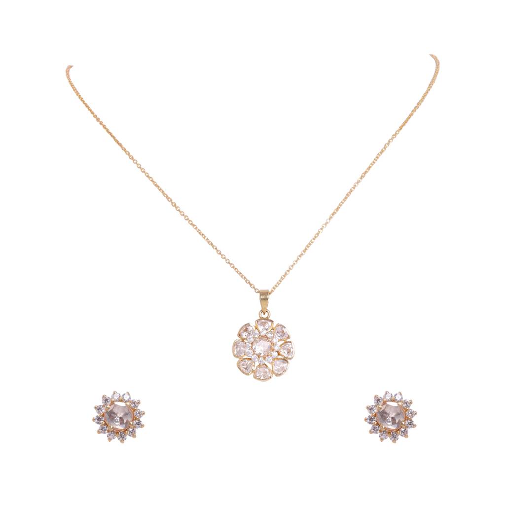 Moissanite Polki Pendant Set 3 : PJ90