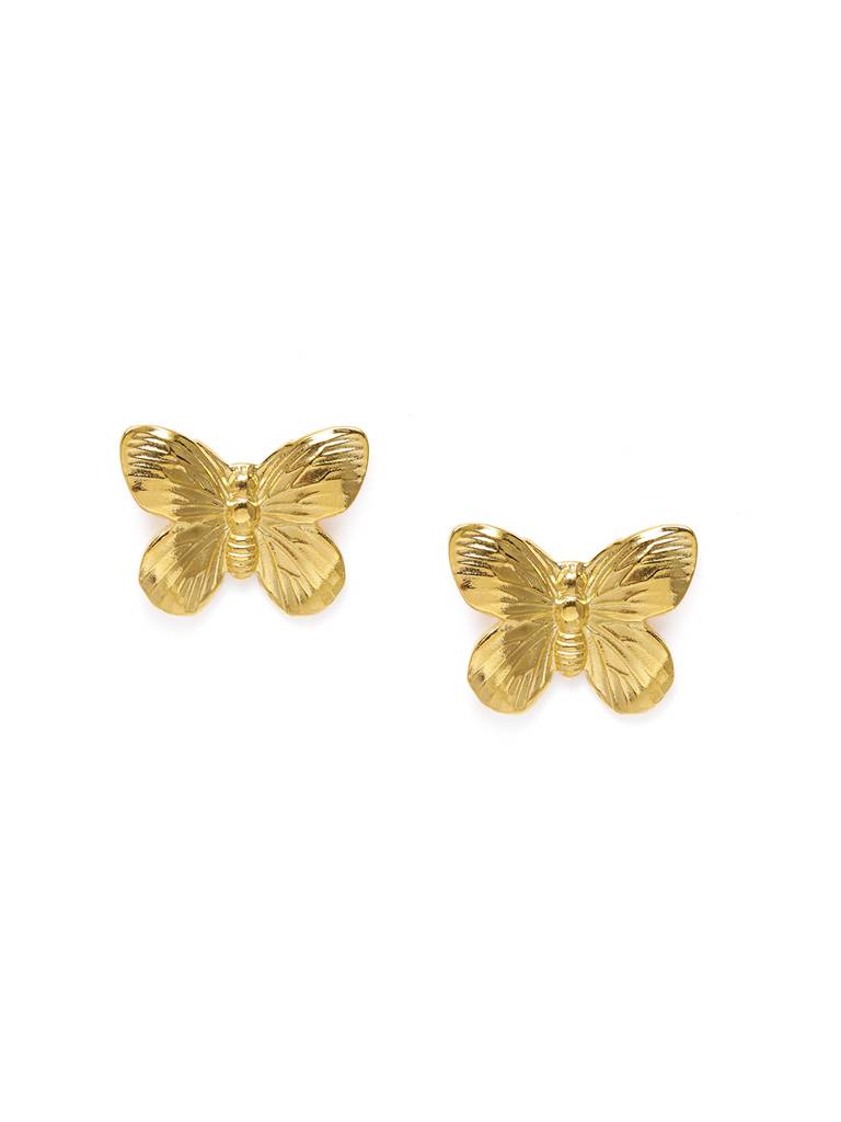 Golden Chic Butterfly Earrings : AVER10089