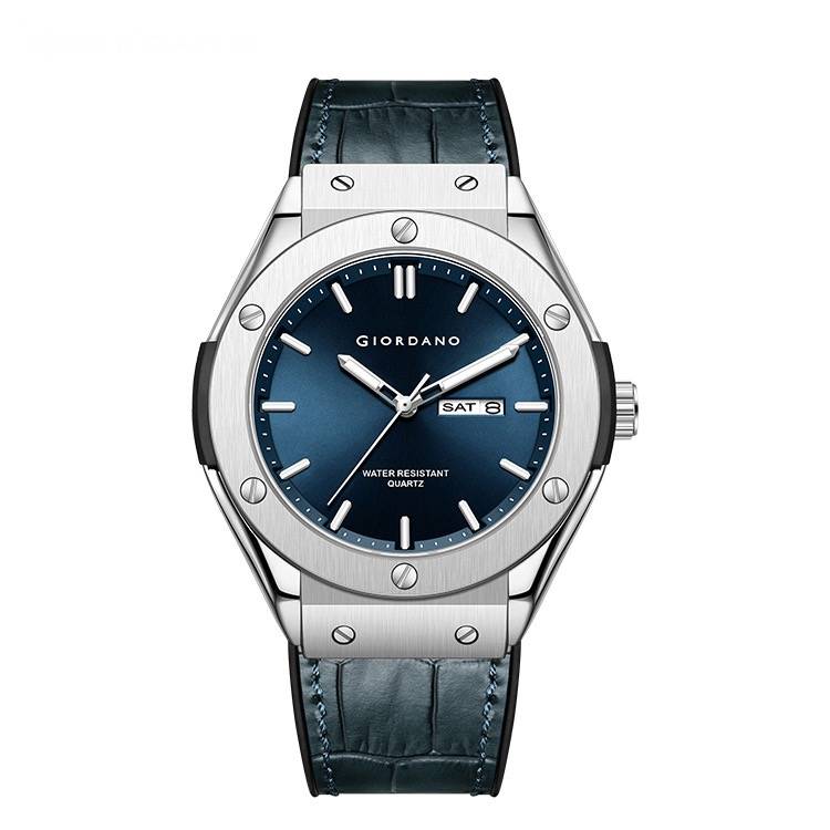 Giordano Casual Analog Watch For Men With Leather Band, Day-Date Function And Quartz Movement : GZ-50142-04