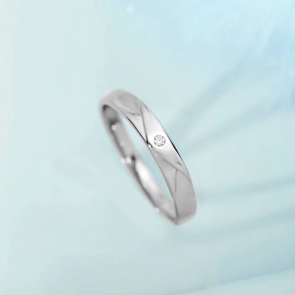 Minimal Cz 925 Sterling Silver Ring For Him (Adjustable) : RNG-40073