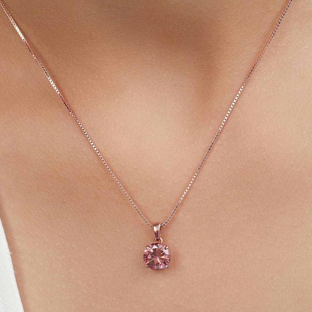 Elegant 925 Sterling Silver Pendant With Rose Gold Plated : PEN-30039-C-RG