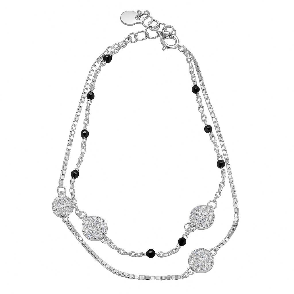 Dazzle Mangalsutra Silver Bracelet (Adjustable) : B052-ADJ
