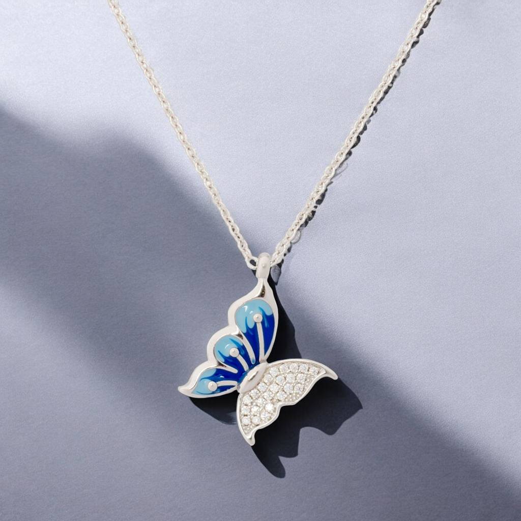925 Silver Butterfly Necklace : HP-NK-PSS-04
