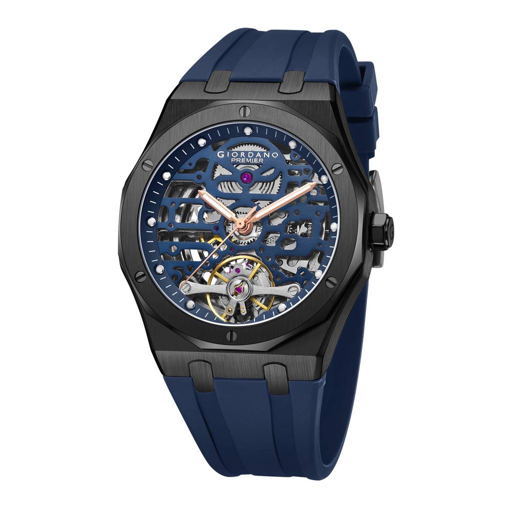 Premier Phantom Collection Automatic Watch For Men With Skeleton Round Dial, Luminous Hands And Markers, Silicon : GZ-50224-04
