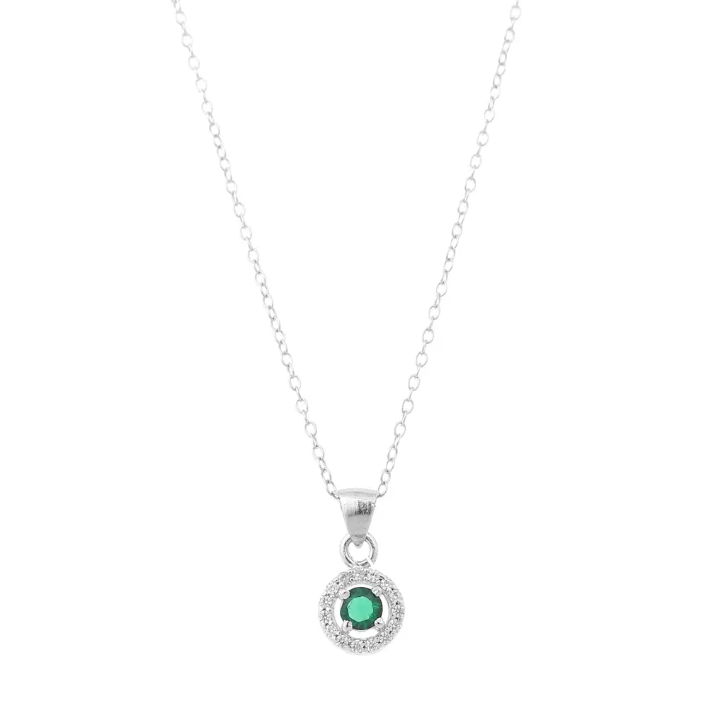 Iski Uski 925 Sterling Silver Evara Emerald Pendant