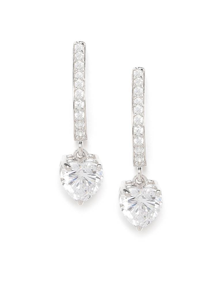 925 Sterling Silver Swiss Zirconia Dangle & Drop Adelyn Earring With Screw Back Gift For Women And Girls : CSWZHDE8