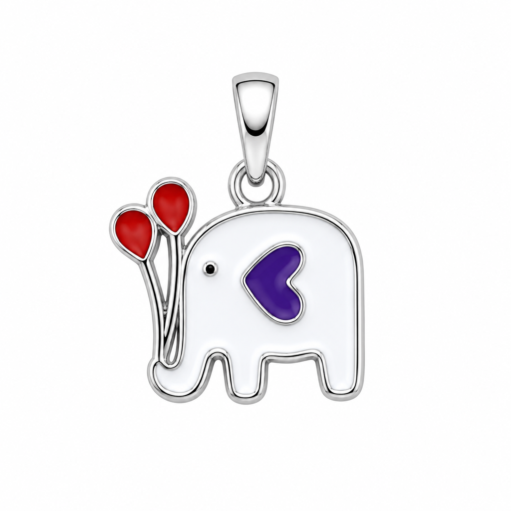 925 Silve Tiny Elephant Pendant Necklace : PH05995