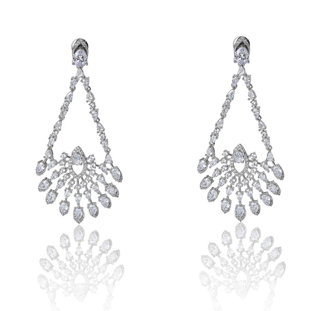 Diamante Cubic Zirconia Dangler Earrings
