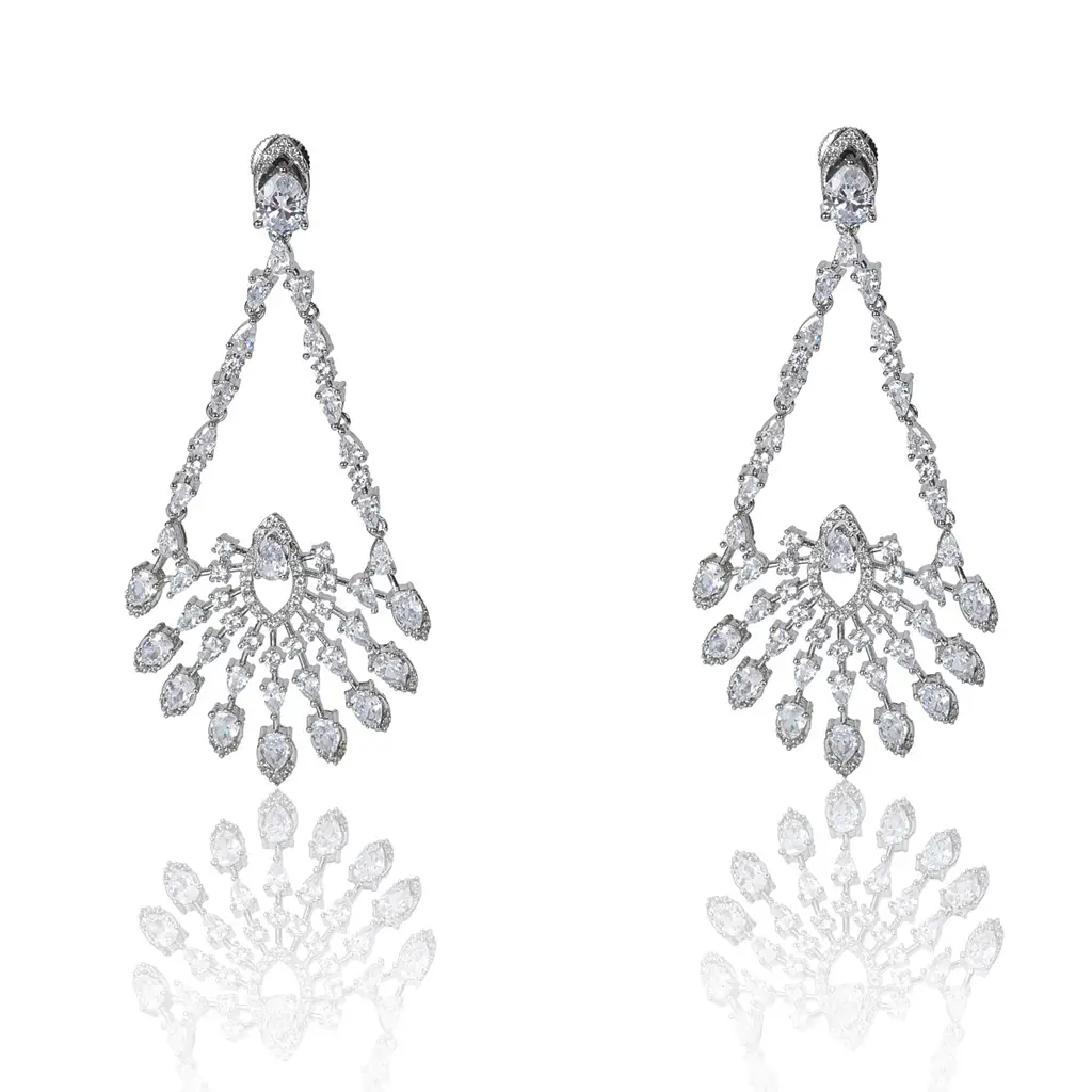 Diamante Cubic Zirconia Dangler Earrings | Diamante Cubic Zirconia ...