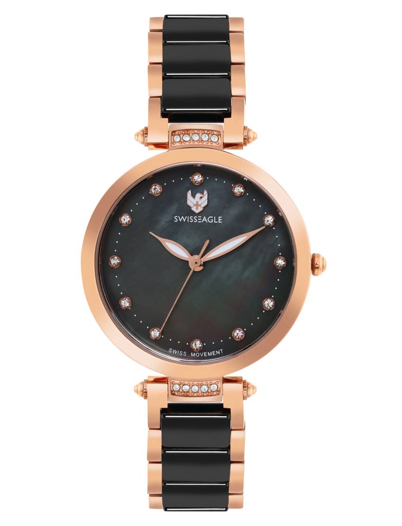 Swiss Eagle Premium Women Swiss-Made Quartz Movement - 3 Hand Mechanism Wrist Watch -Se-9177 : SE-9177-11A