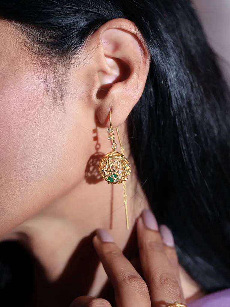 Sitayan Vatika Silver Sui Dhaga Earrings. : U080SG009E1203